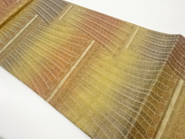 JAPANESE KIMONO / VINTAGE FUKURO OBI / WOVEN ROOF TILES